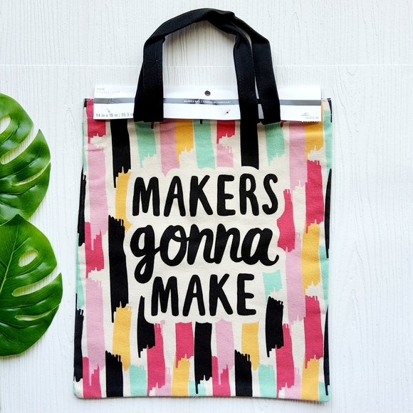Maker's Gift Handbags - Maker's Gift Makers Gonna Make Reusable Tote Bag with Black Tassel NWT!